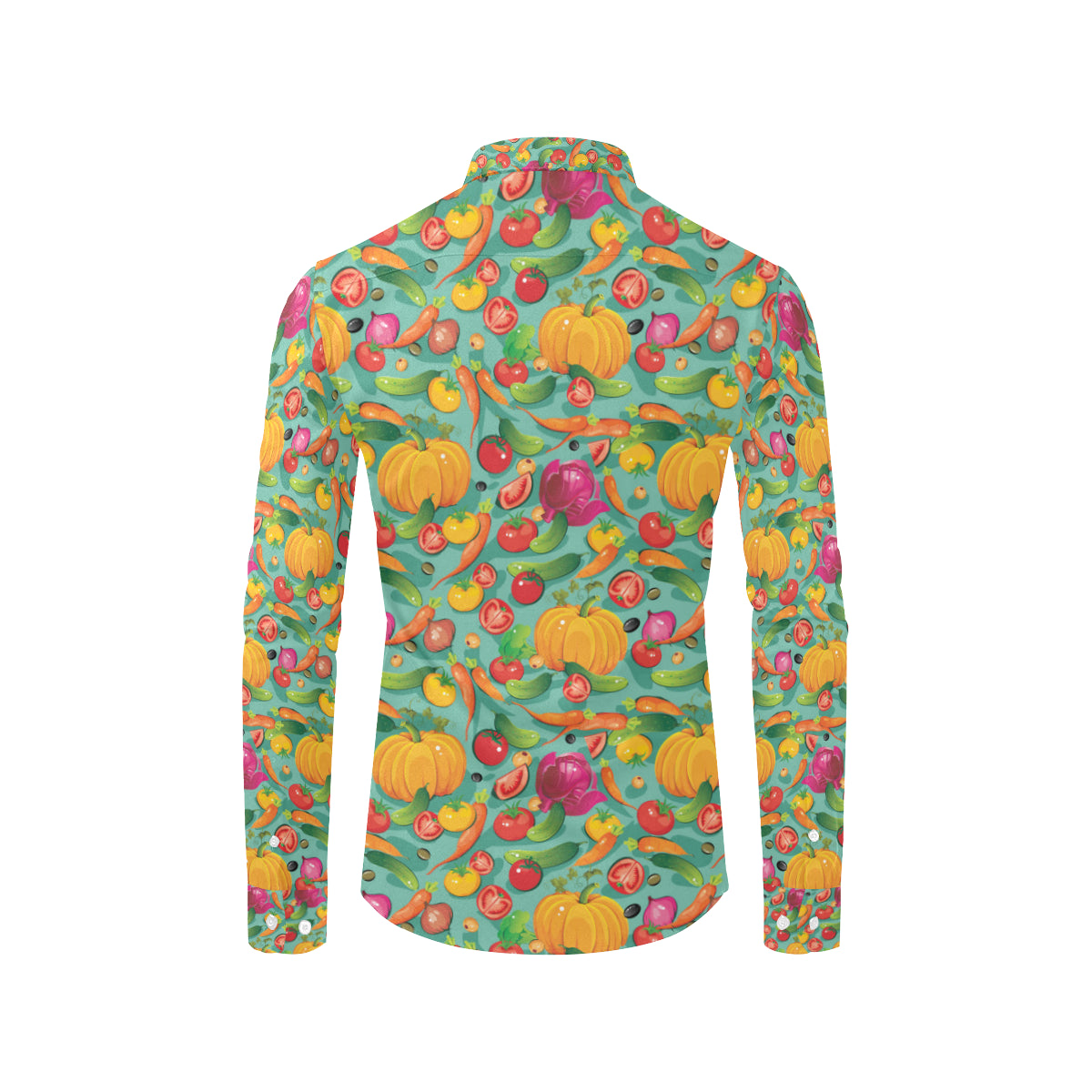 Vegan Colorful Themed Design Print Men's Long Sleeve Shirt