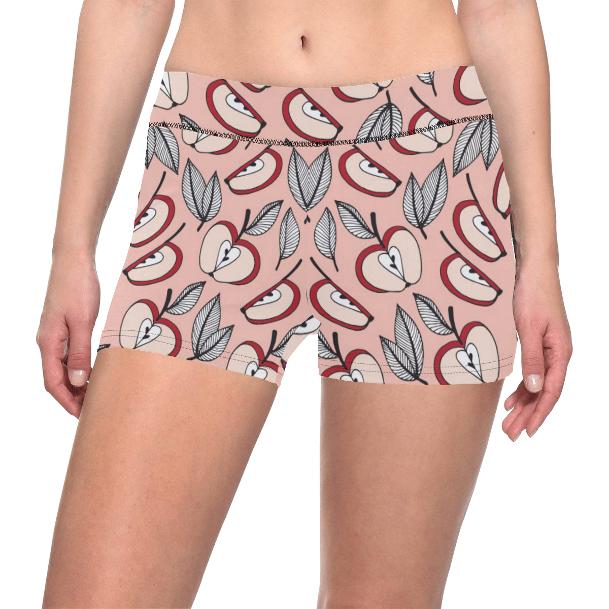 Apple Pattern Print Design AP04 Yoga Shorts