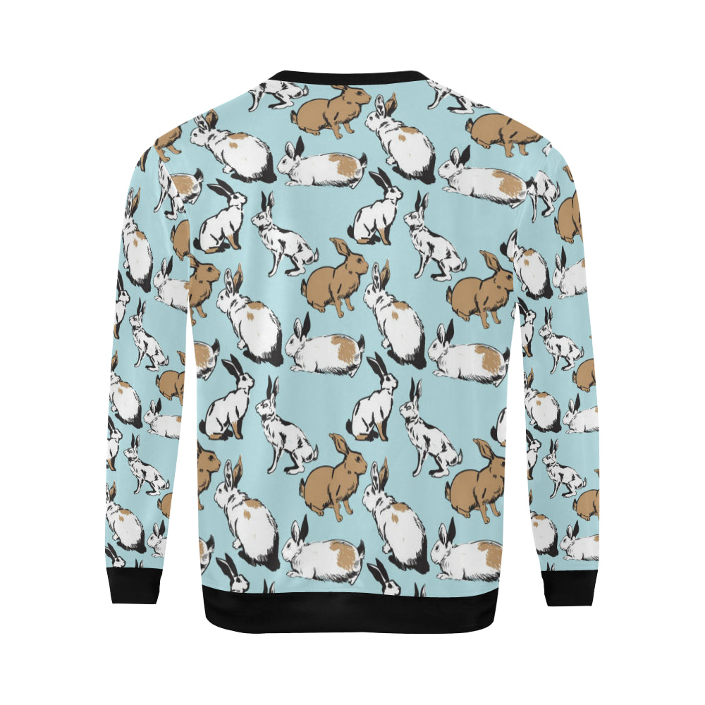 Rabbit Pattern Print Design RB018 Men Long Sleeve Sweatshirt