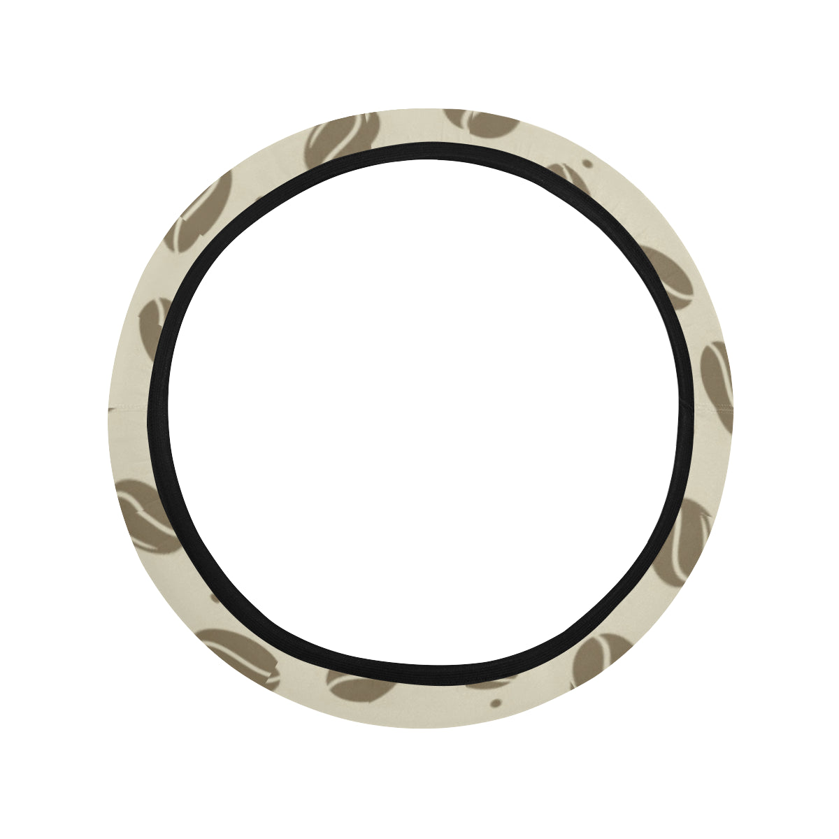 Coffee Pattern Print Design 02 Steering Wheel Cover with Elastic Edge