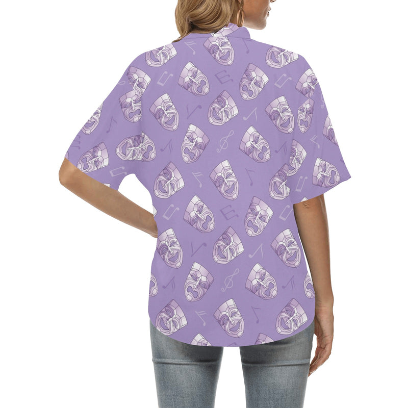 Acting Mask Pattern Print Design 05 Women's Hawaiian Shirt