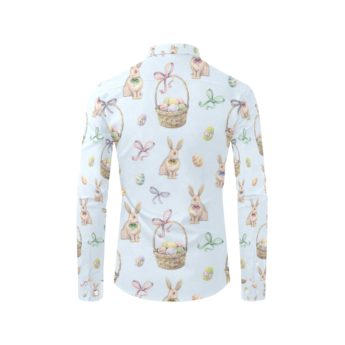 Rabbit Easter Eggs Pattern Print Design 03 Men's Long Sleeve Shirt