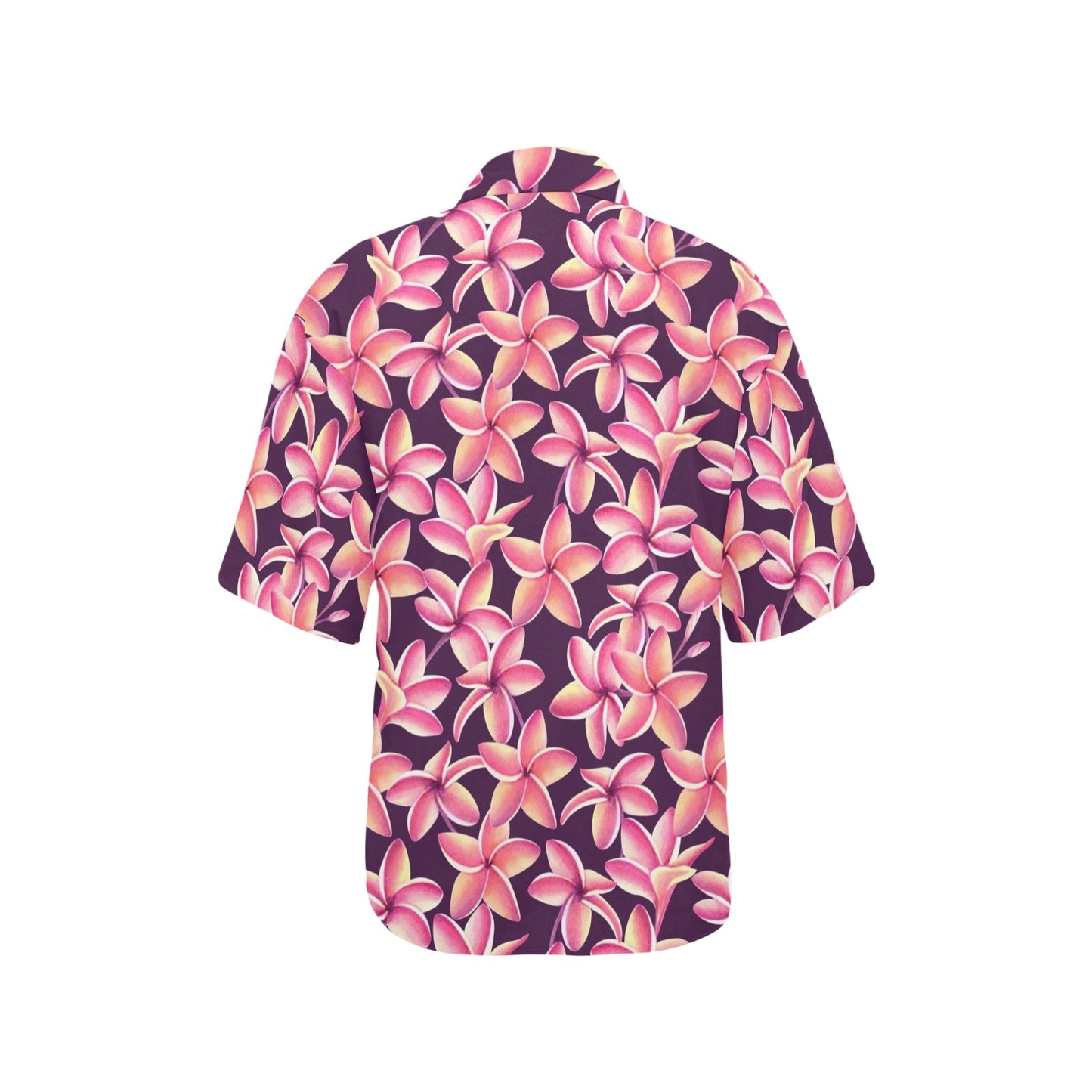 Purple Plumeria Pattern Print Design PM010 Women's Hawaiian Shirt