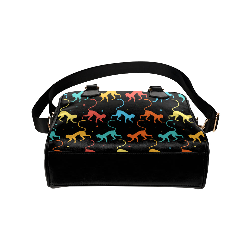 Monkey Pattern Print Design 01 Shoulder Handbag