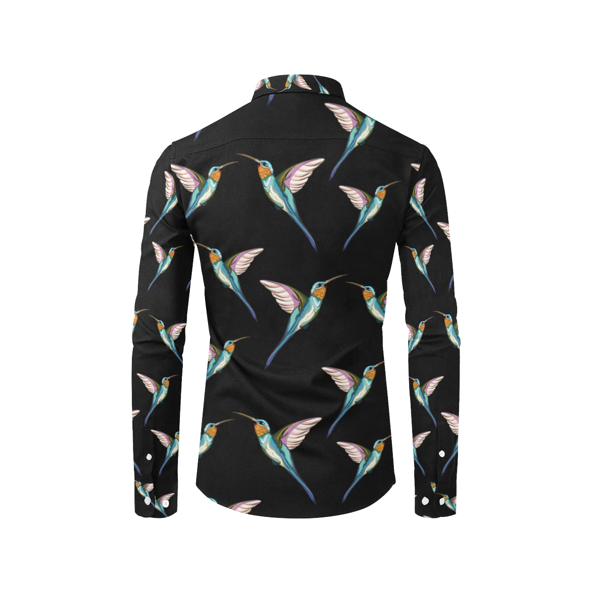 Hummingbird Pattern Print Design 06 Men's Long Sleeve Shirt