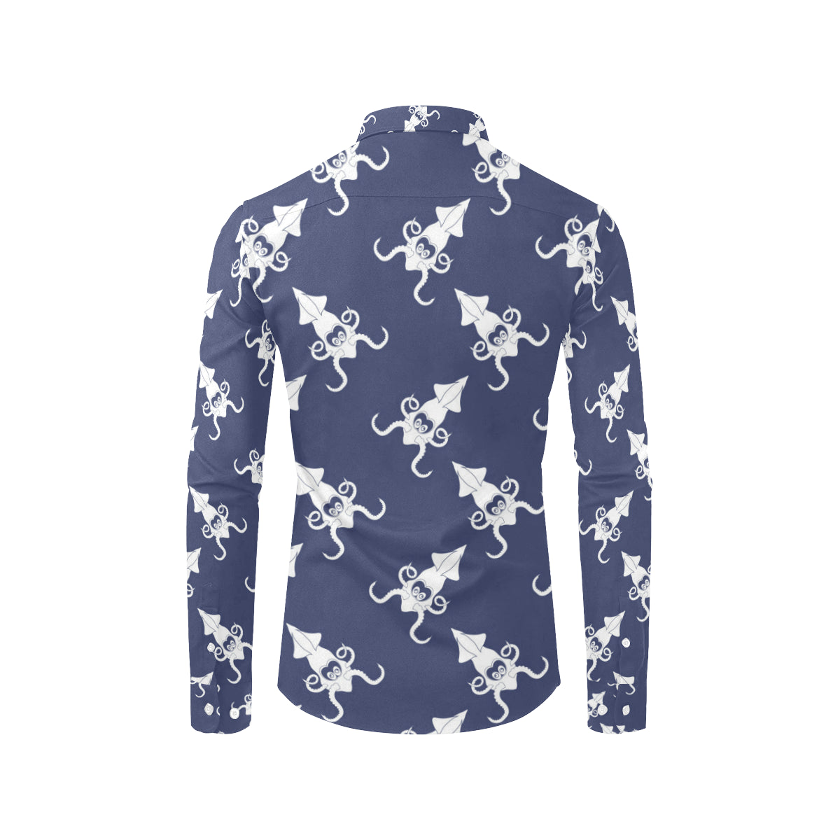 Giant Squid Pattern Print Design 02 Men's Long Sleeve Shirt