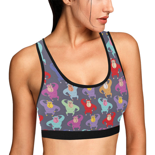 Chimpanzee Pattern Print Design 03 Sports Bra