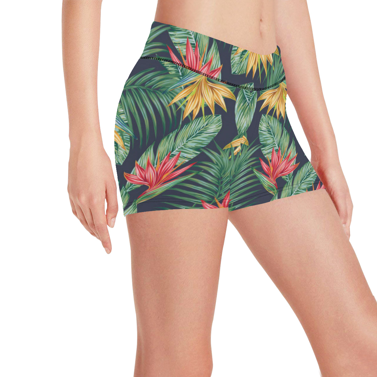 Bird Of Paradise Pattern Print Design BOP09 Yoga Shorts