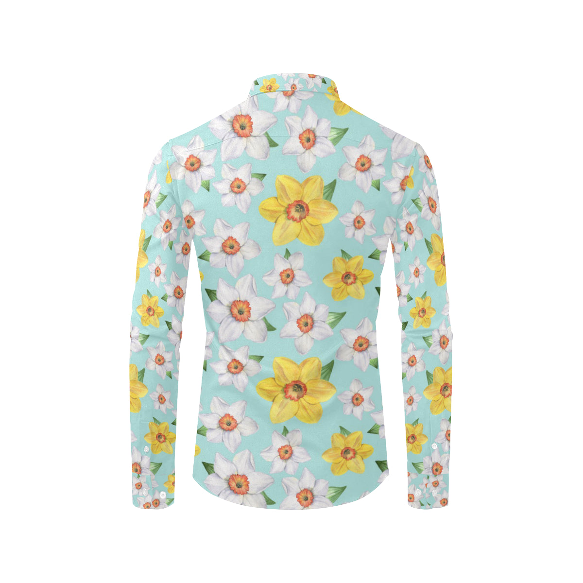 Daffodils Pattern Print Design DF07 Men's Long Sleeve Shirt