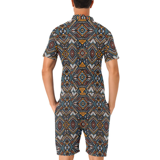 African Kente Print v2 Men's Romper