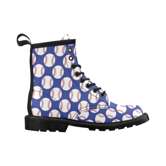 Baseball Blue Background Women's Boots