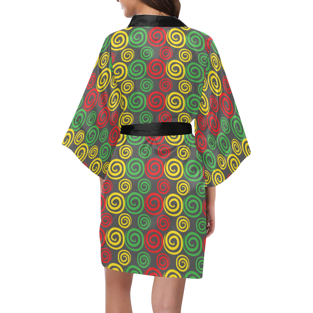 Rastafarian Pattern Print Design A05 Women's Short Kimono