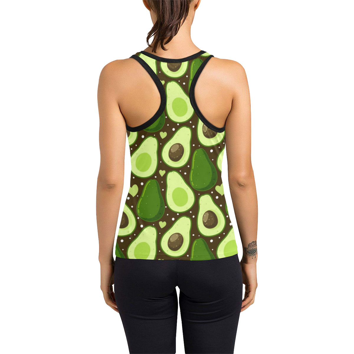 Avocado Pattern Print Design AC04 Women's Racerback Tank Top