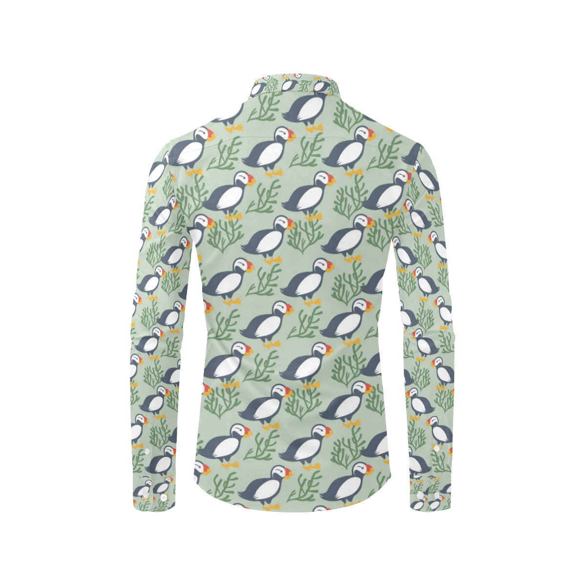 Puffin Pattern Print Design A04 Men's Long Sleeve Shirt