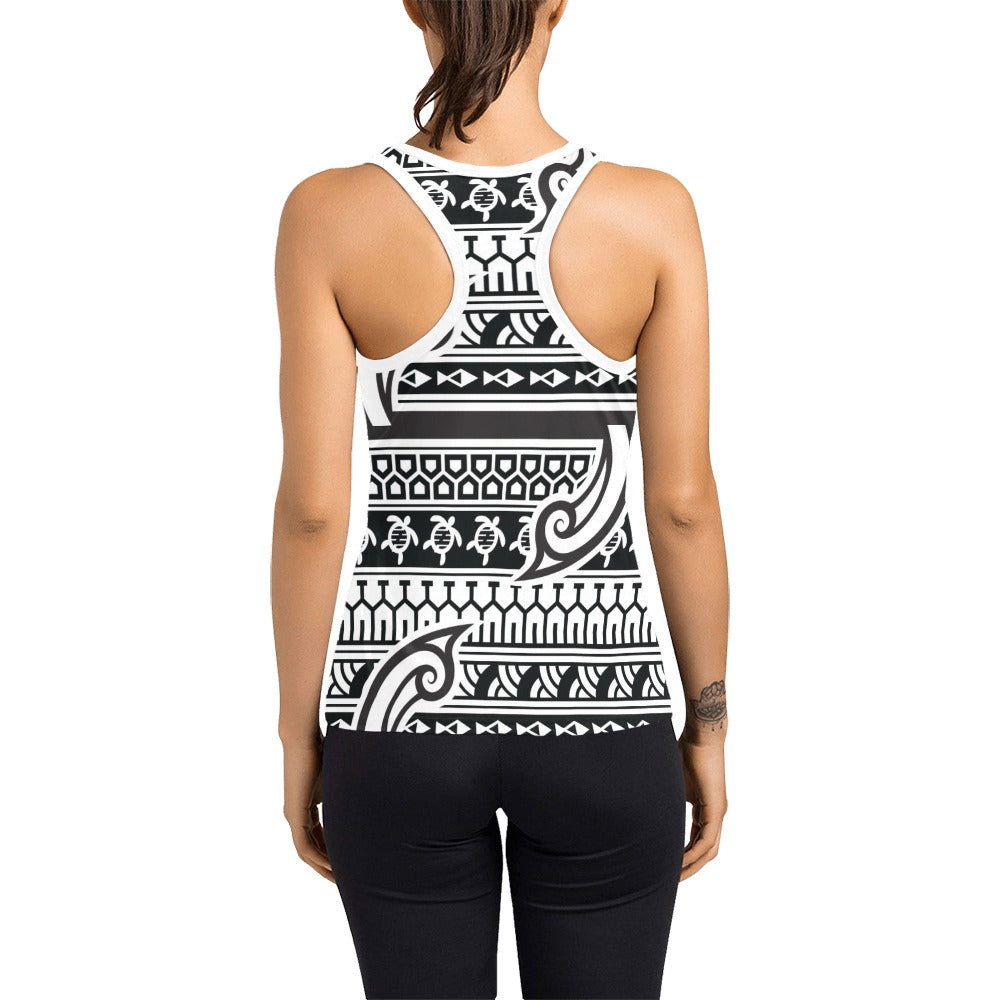 Samoan Style Print Design LKS305 Women's Racerback Tank Top