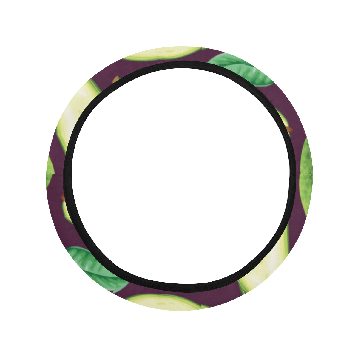 Avocado Pattern Print Design AC08 Steering Wheel Cover with Elastic Edge