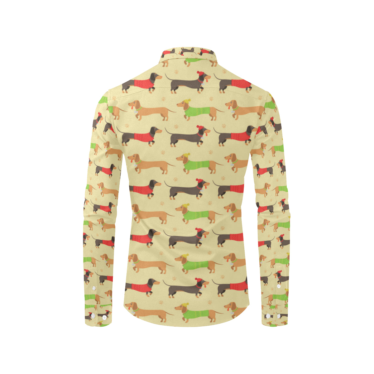 Dachshund Pattern Print Design 06 Men's Long Sleeve Shirt