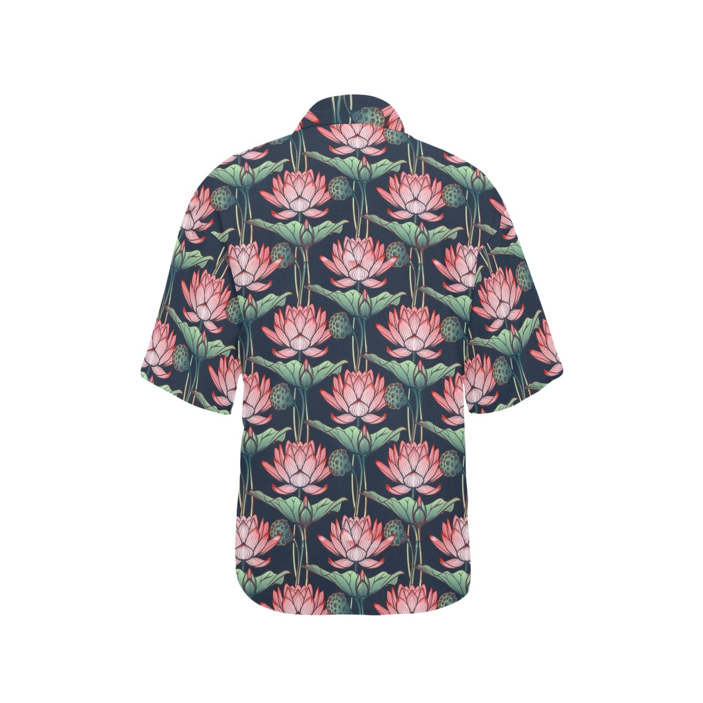 Water Lily Pattern Print Design WL03 Women's Hawaiian Shirt