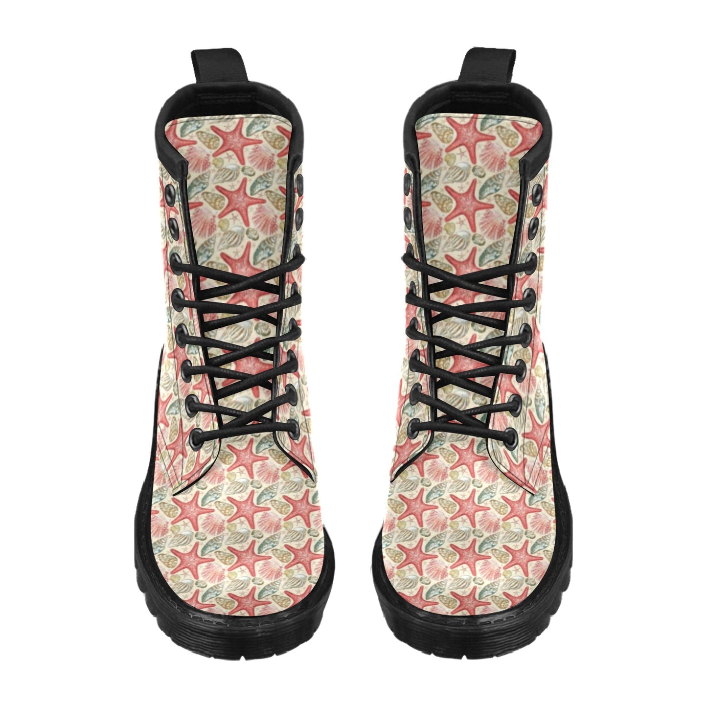 Seashell Print Design LKS301 Women's Boots