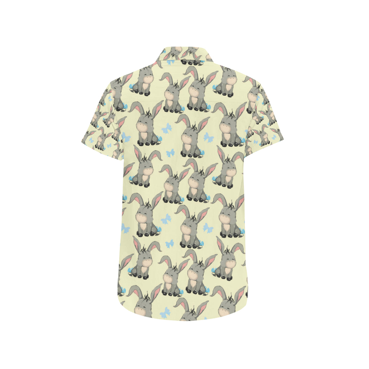 Donkey Baby Pattern Print Design 02 Men's Short Sleeve Button Up Shirt