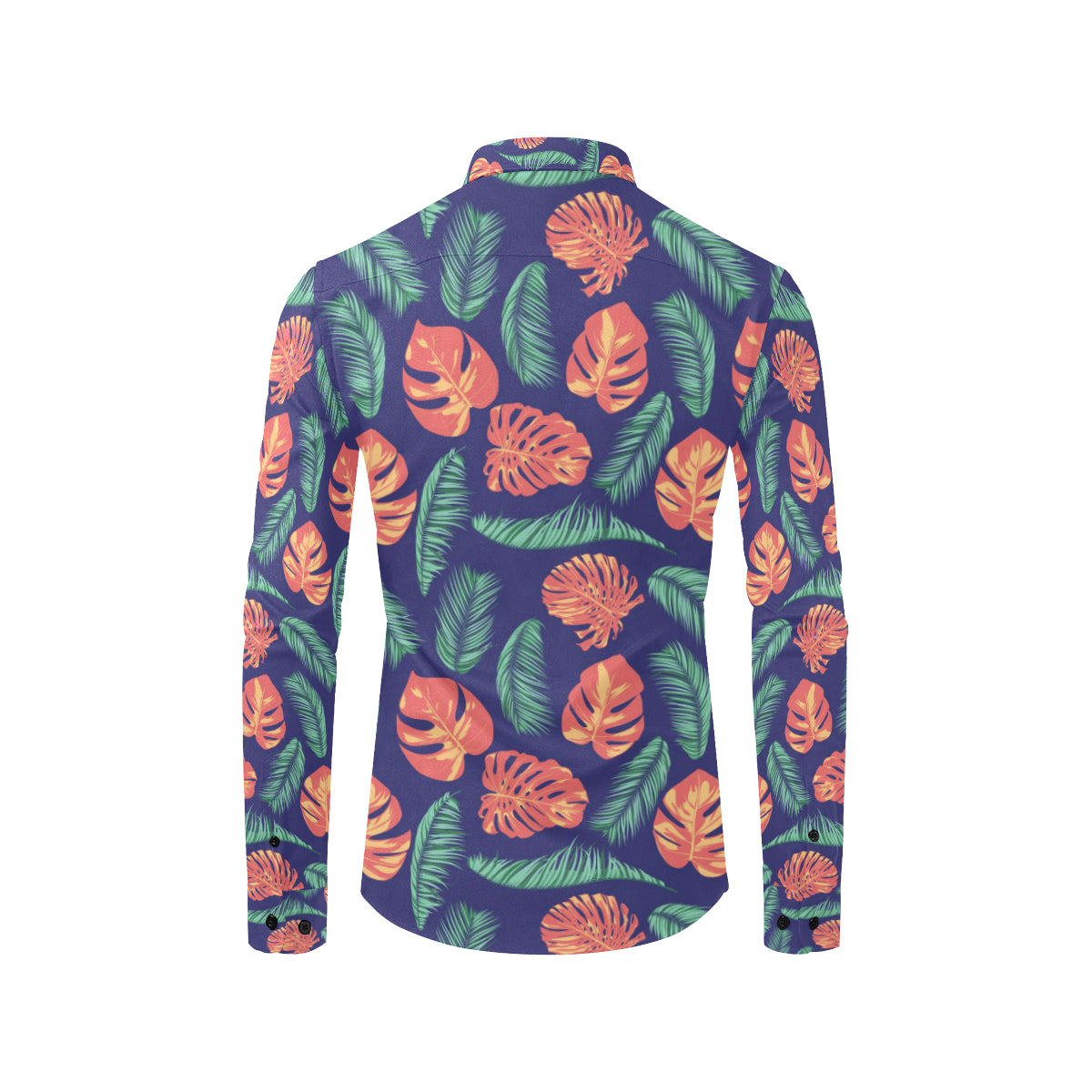 Palm Leaves Pattern Print Design PL011 Men's Long Sleeve Shirt