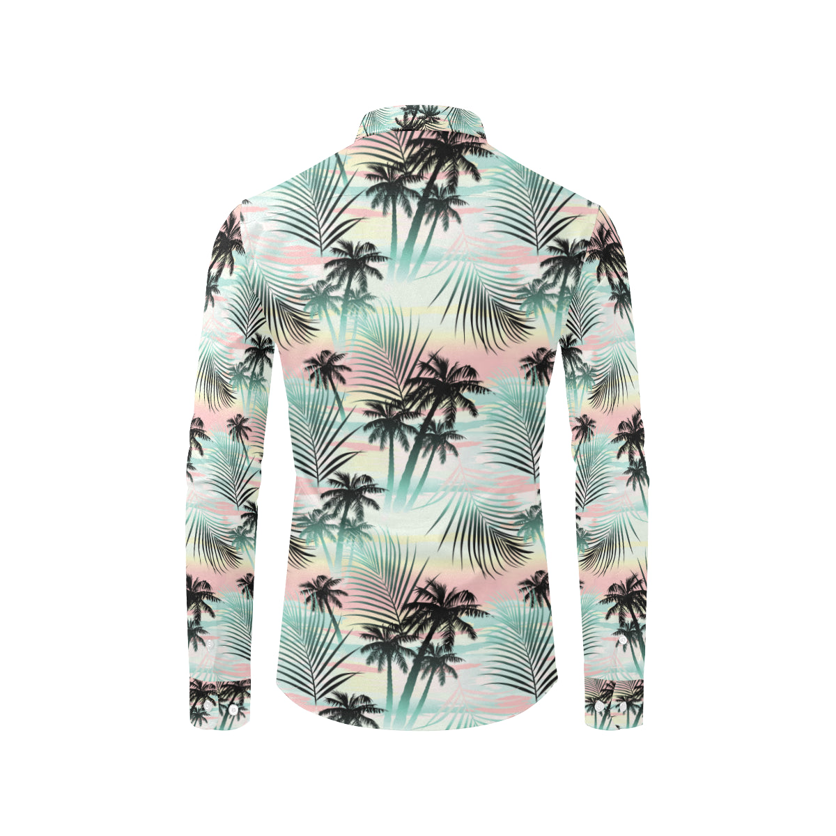 Palm Tree Pattern Print Design A03 Men's Long Sleeve Shirt
