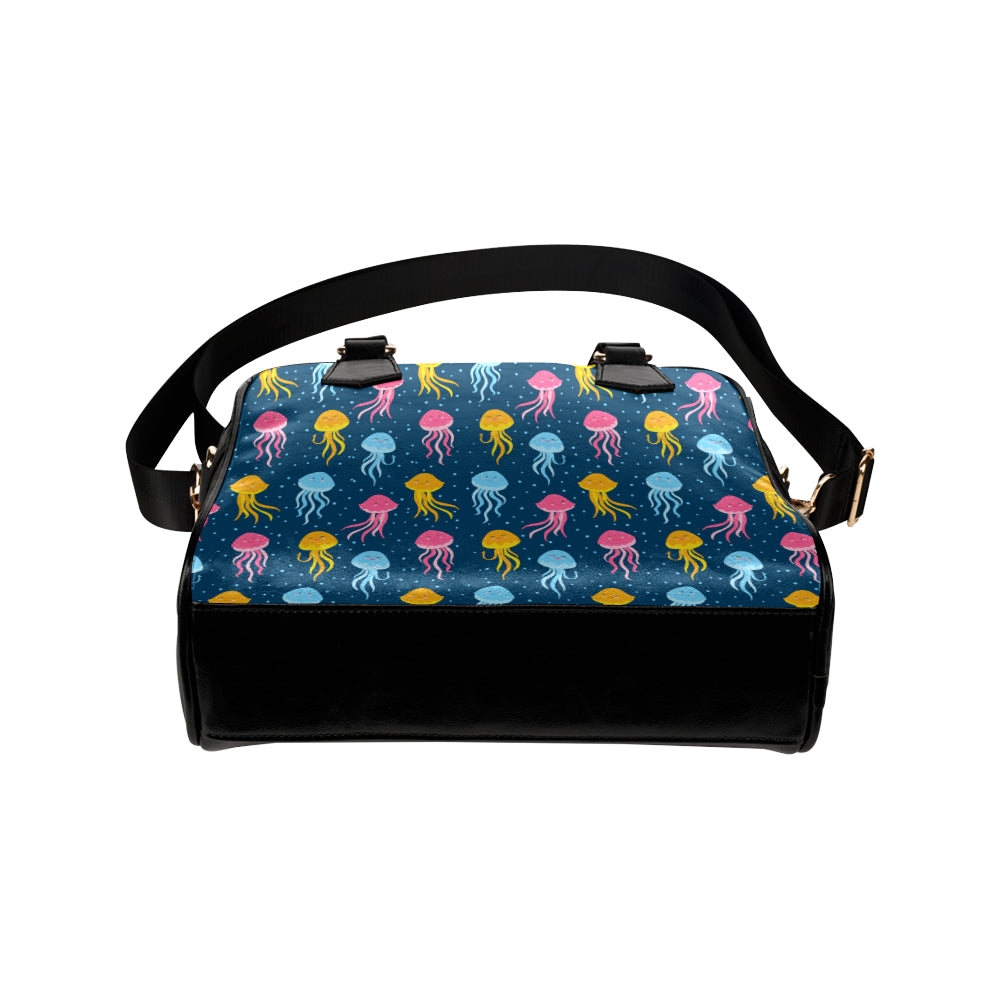 Jellyfish Pattern Print Design 04 Shoulder Handbag