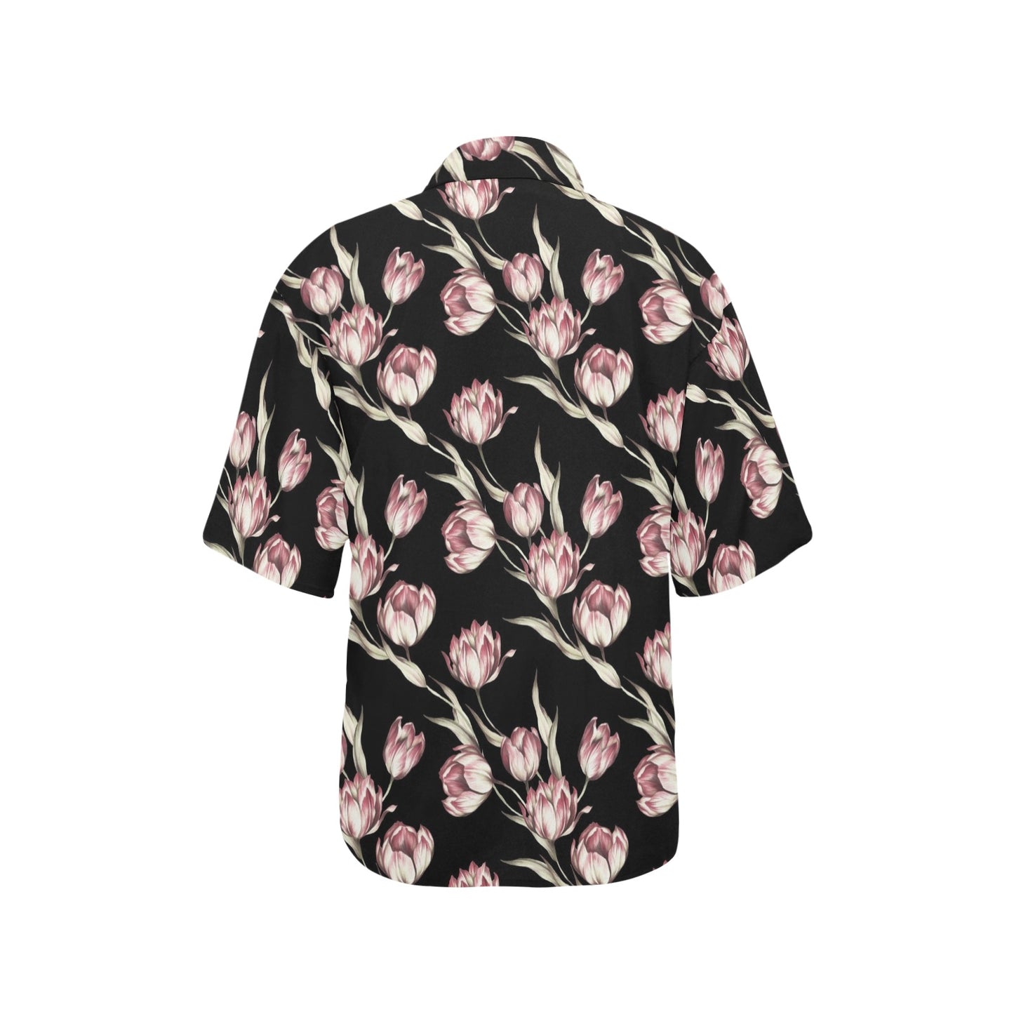 Tulip Pink Pattern Print Design TP02 Women's Hawaiian Shirt