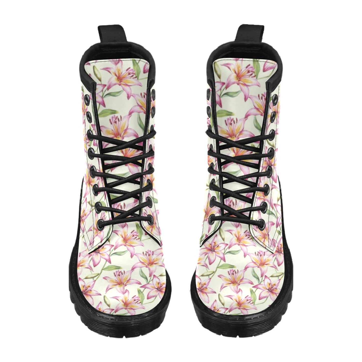 Lily Pattern Print Design LY011 Women's Boots
