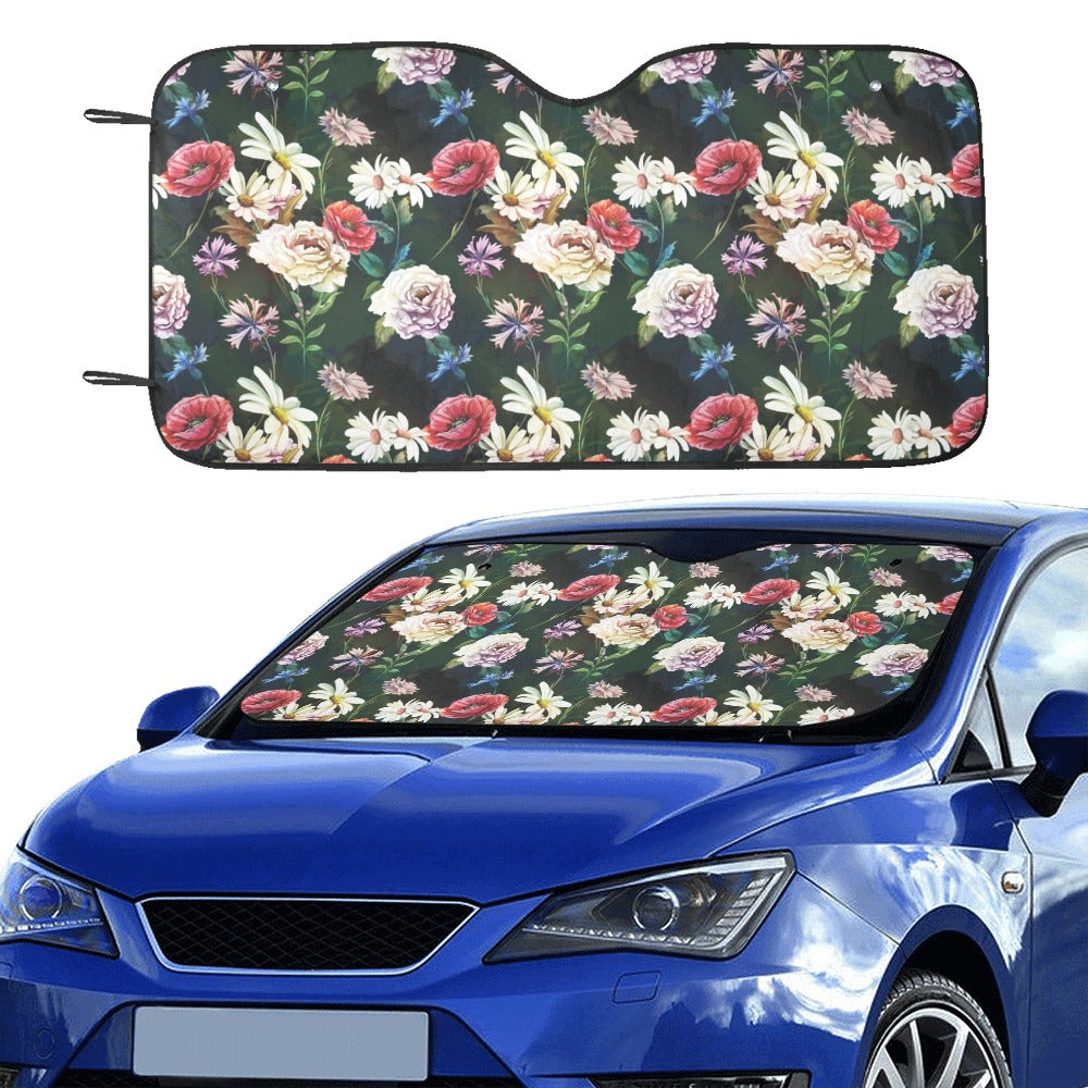 Summer Floral Print Design LKS303 Car front Windshield Sun Shade