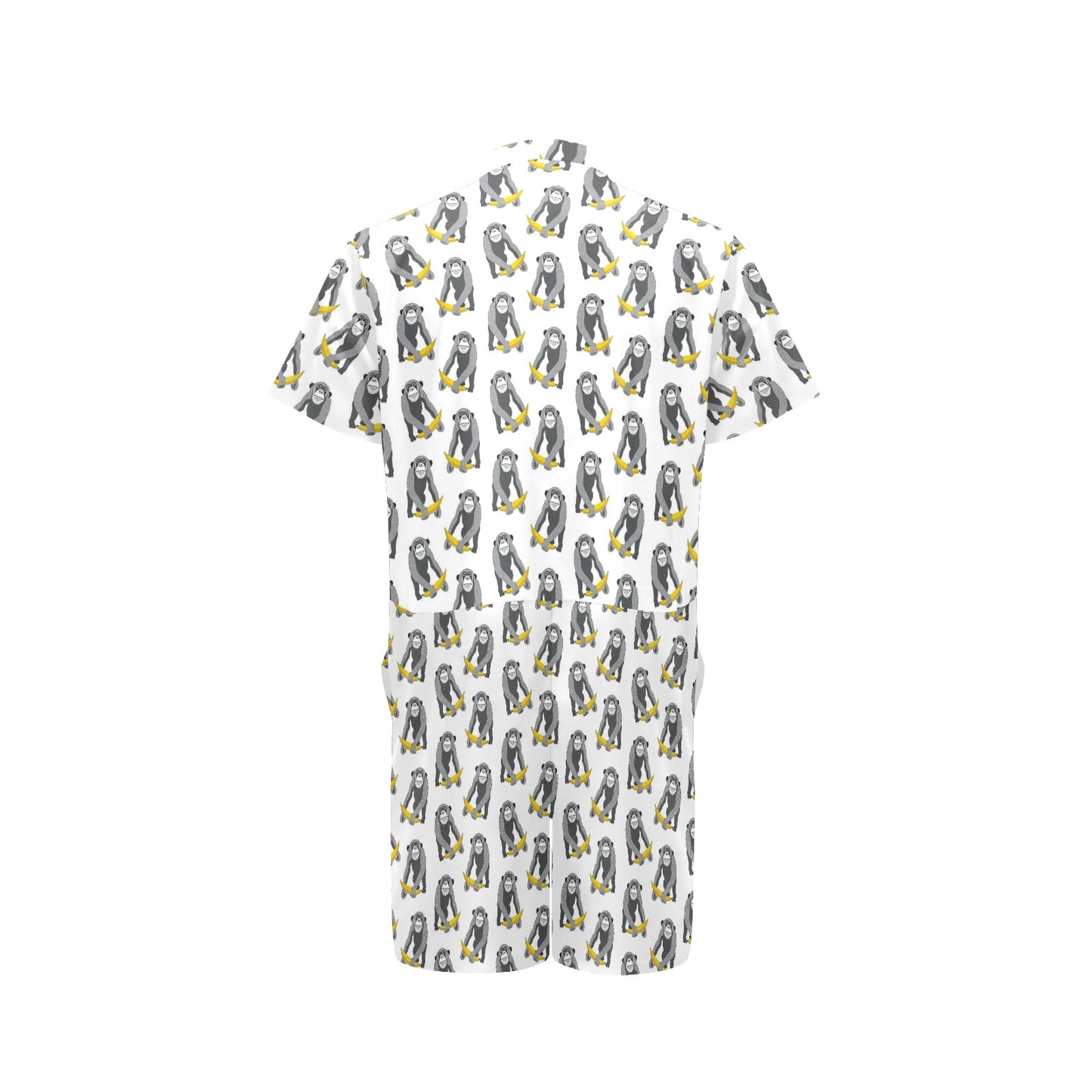 Chimpanzee Pattern Print Design 05 Men's Romper