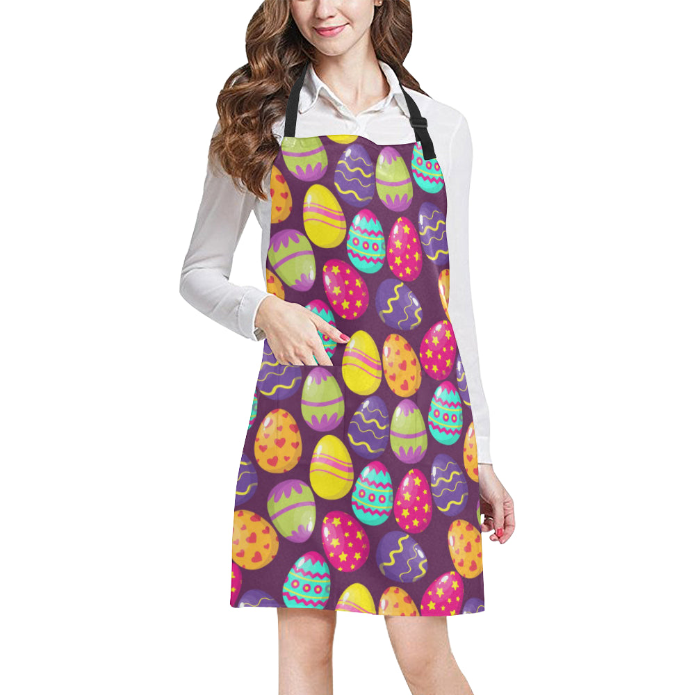 Easter Eggs Pattern Print Design RB04 Apron with Pocket