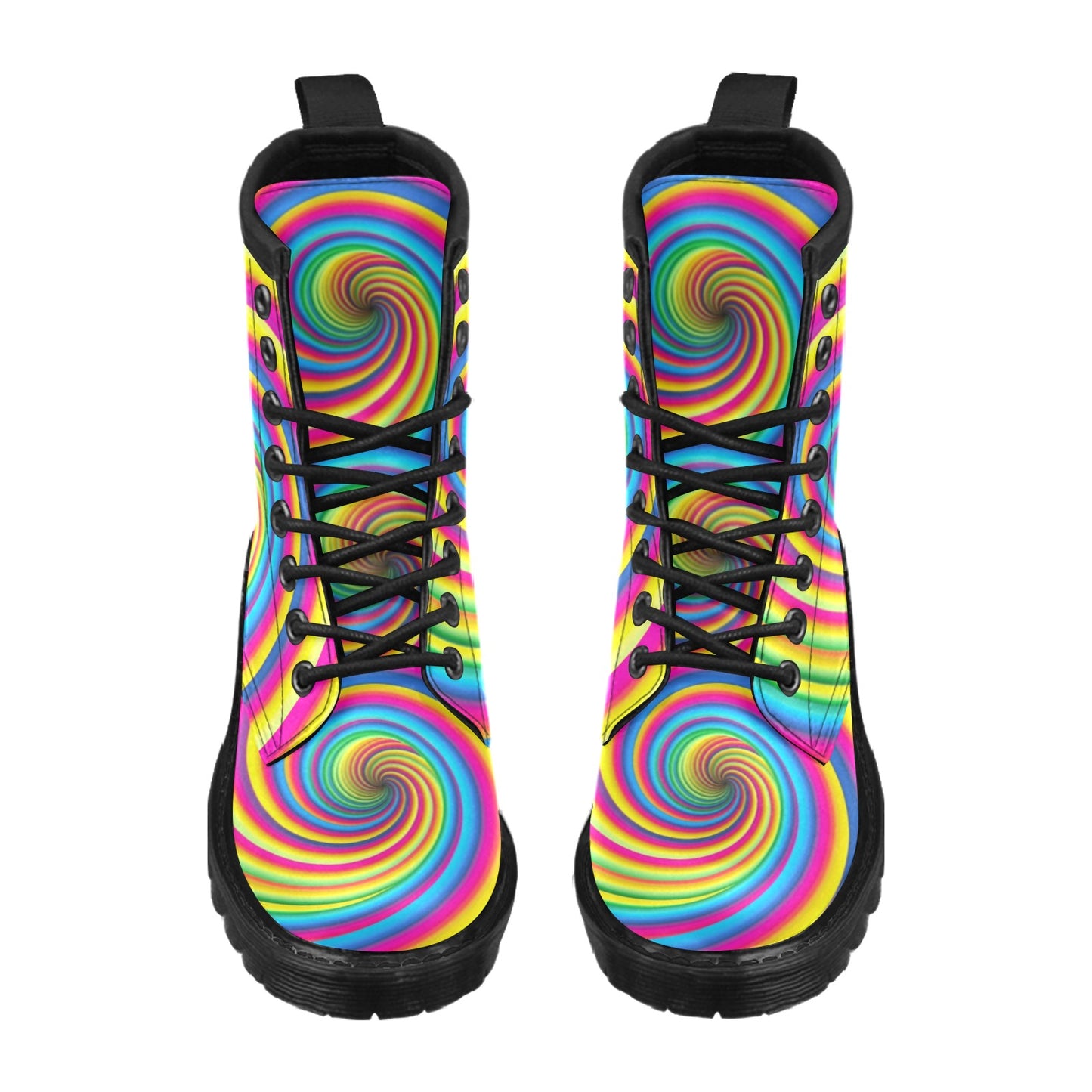 Vortex Twist Swirl Rainbow Design Women's Boots