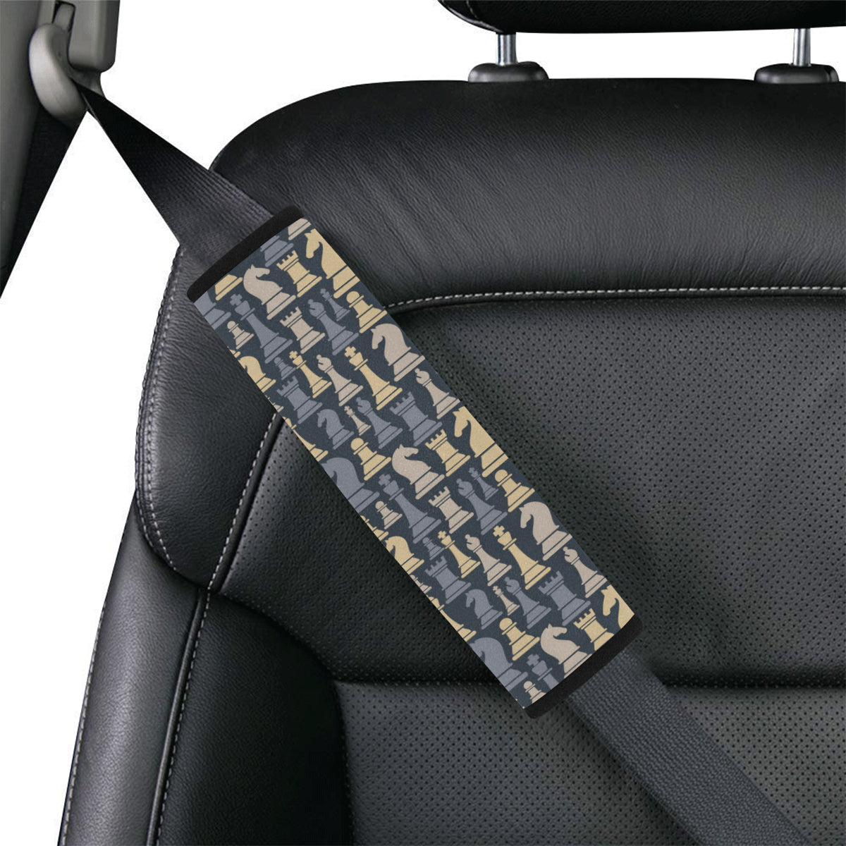 Chess Pattern Print Design 04 Car Seat Belt Cover