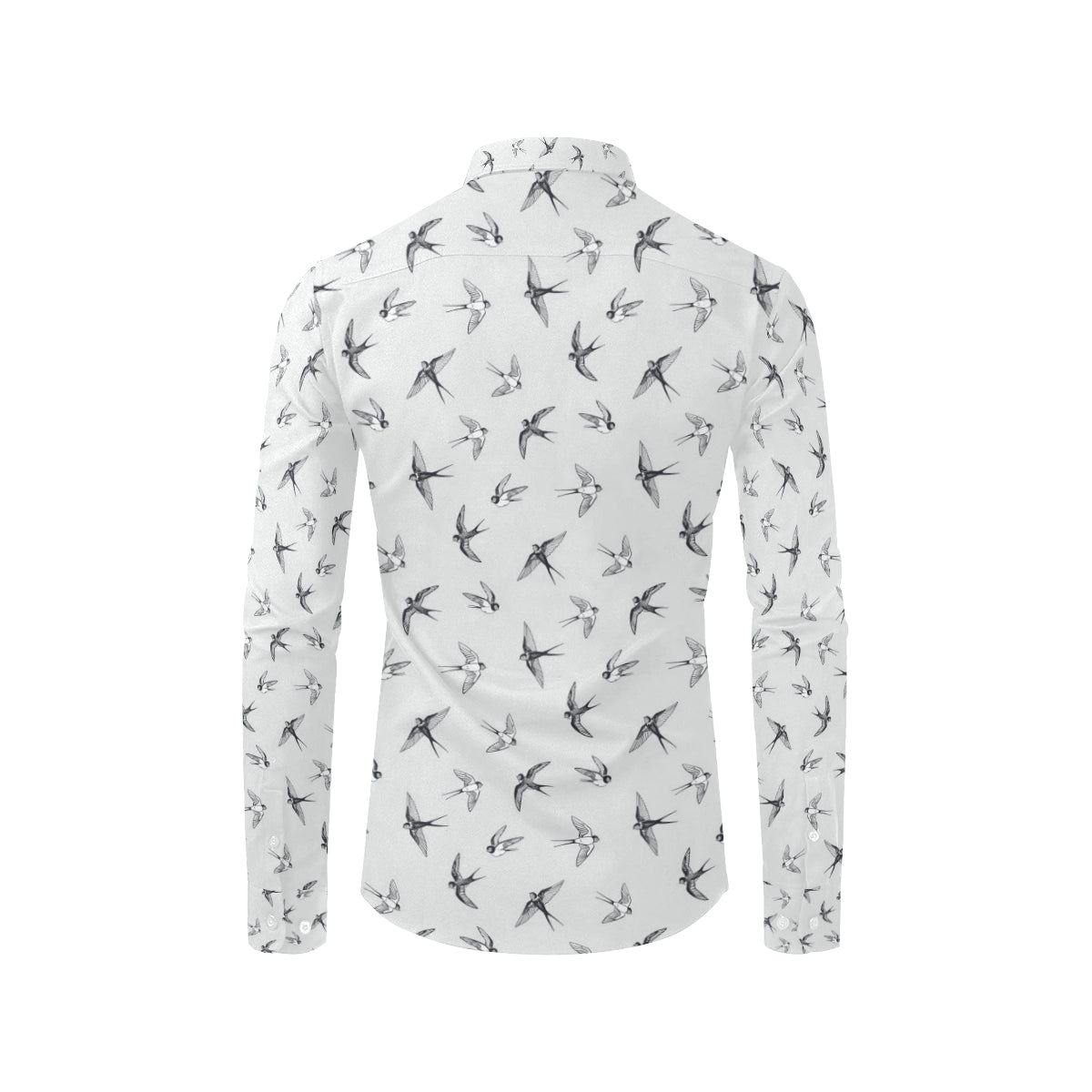 Swallow Bird Pattern Print Design 04 Men's Long Sleeve Shirt