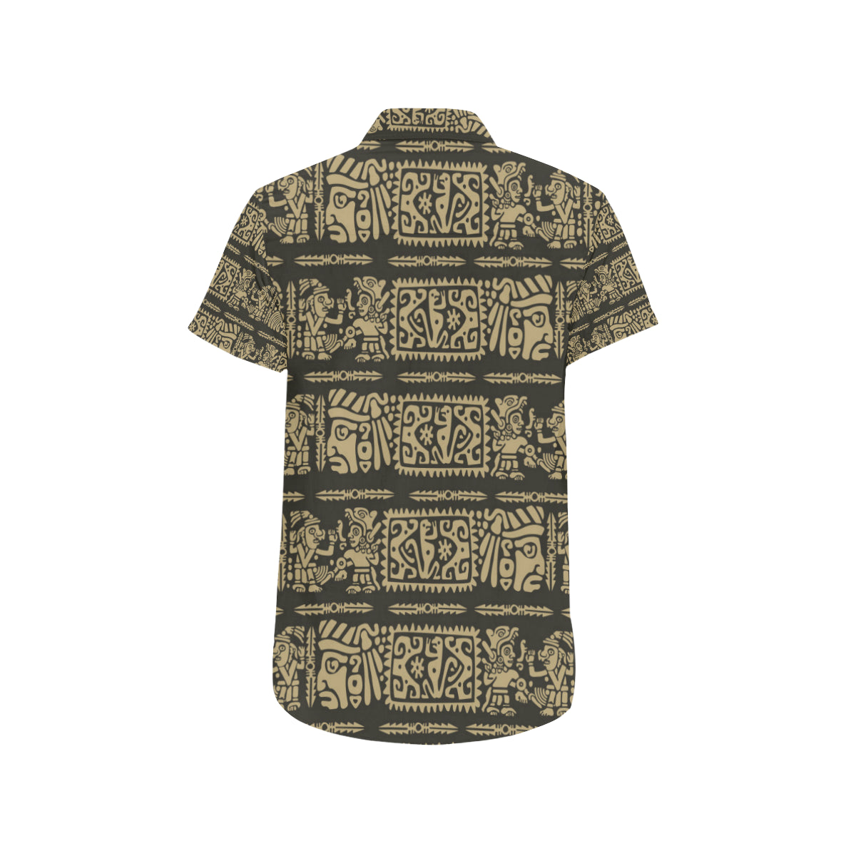 Mayan Pattern Print Design 02 Men's Short Sleeve Button Up Shirt