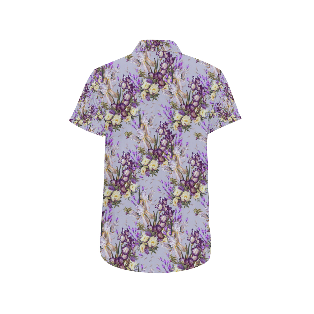 Iris Pattern Print Design IR07 Men's Short Sleeve Button Up Shirt