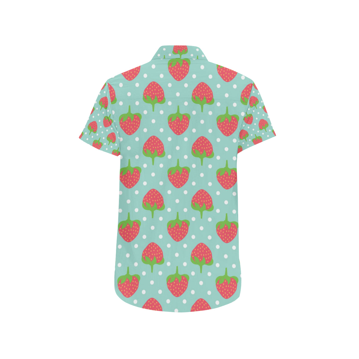Strawberry Pattern Print Design SB06 Men's Short Sleeve Button Up Shirt