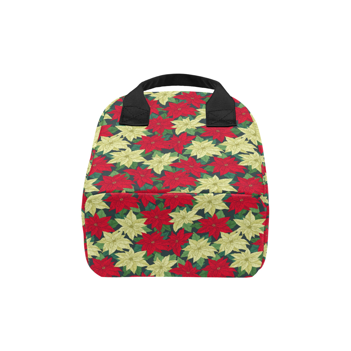 Poinsettia Pattern Print Design POT06 Insulated Lunch Bag
