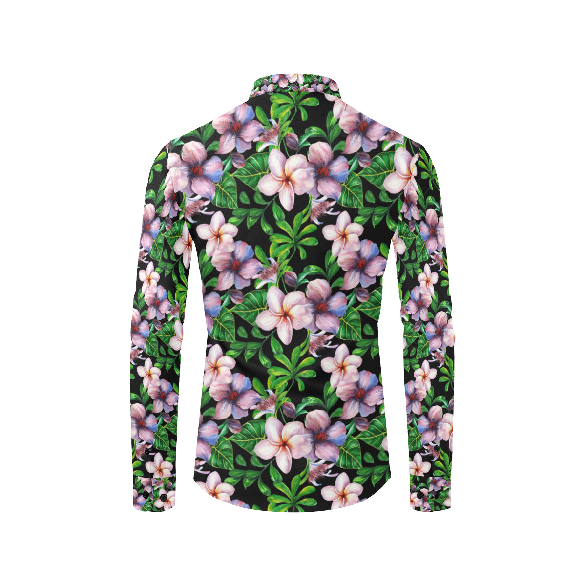Plumeria Pattern Print Design PM01 Men's Long Sleeve Shirt
