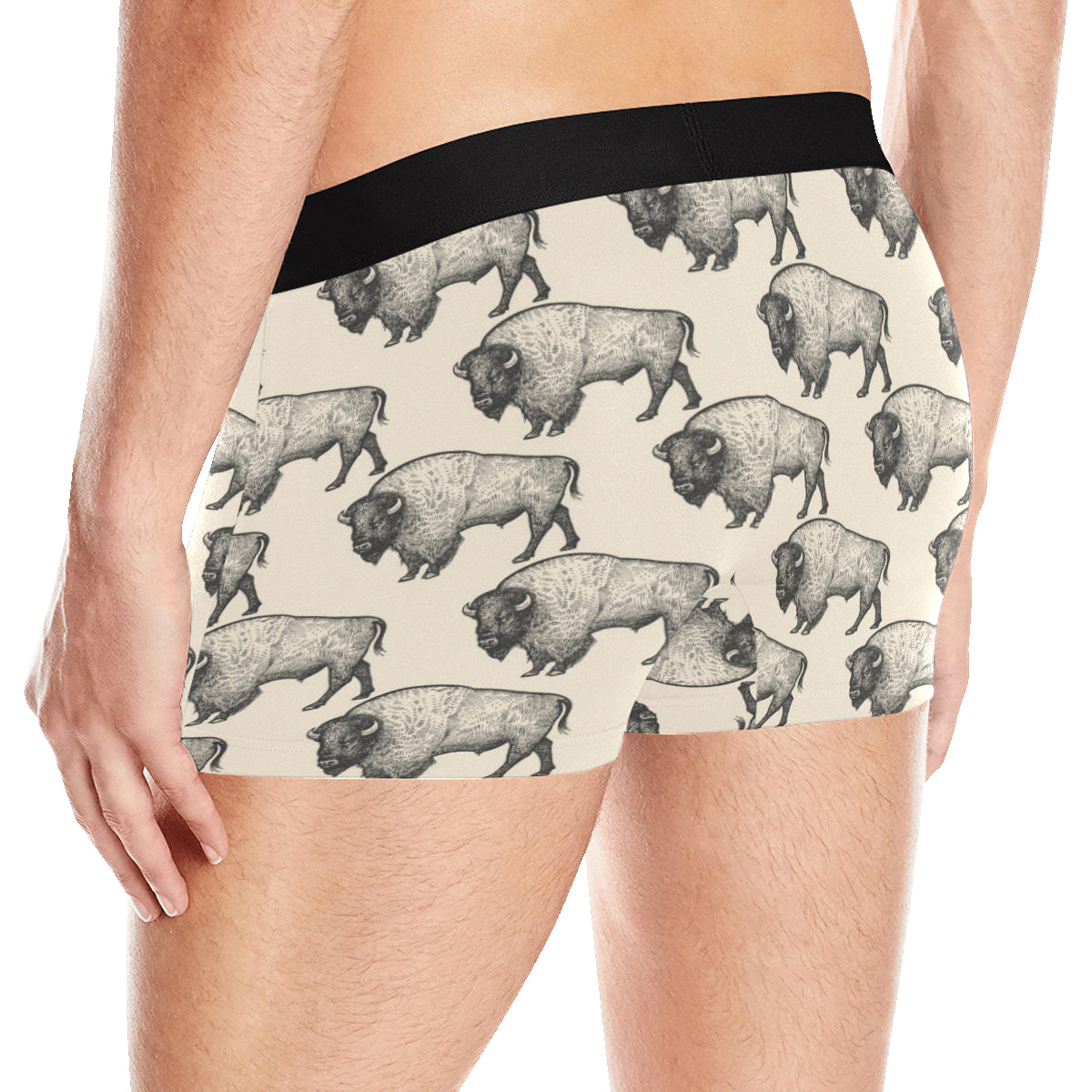 Bison Pattern Print Design 02 Men's Boxer Briefs