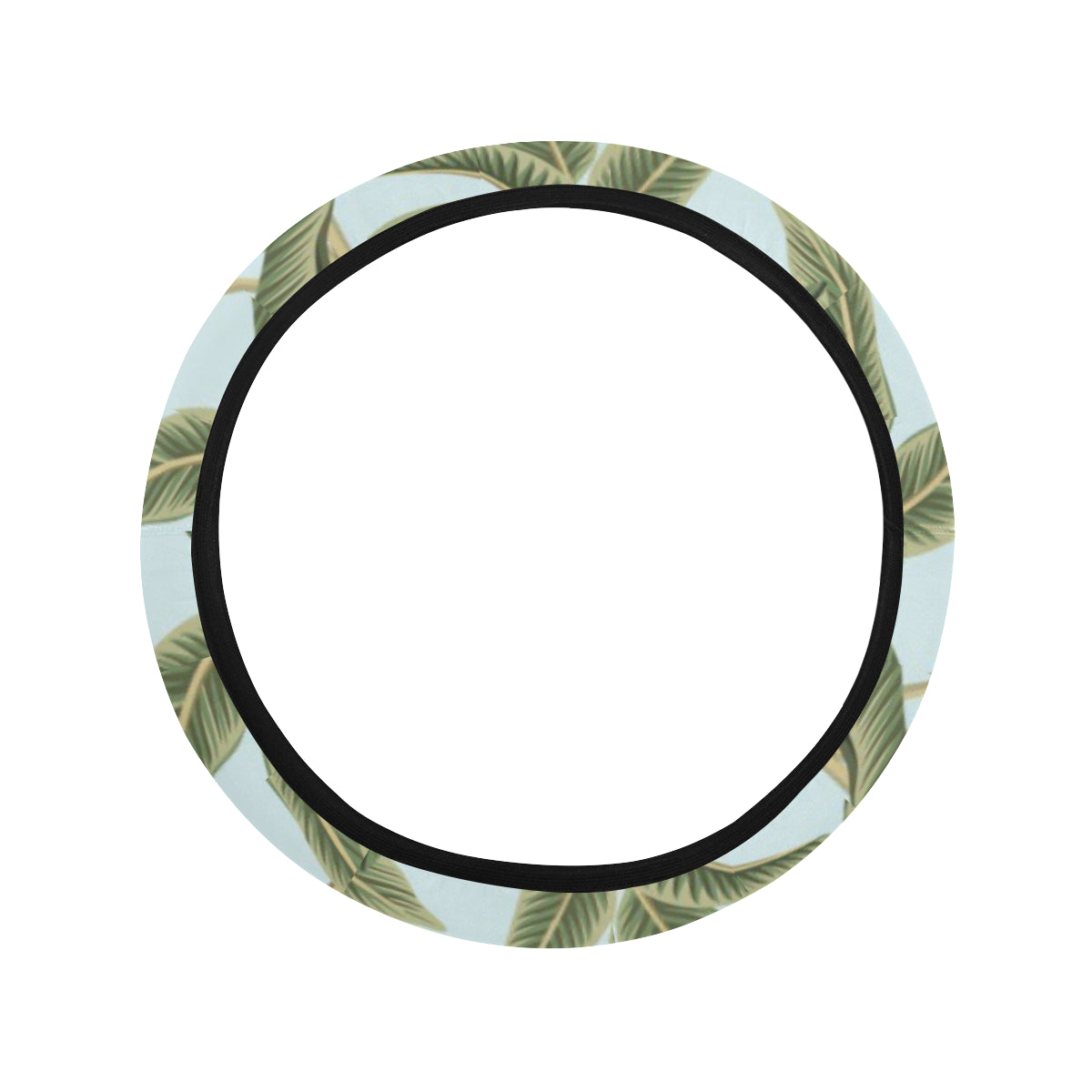 Banana Leaf Pattern Print Design BL03 Steering Wheel Cover with Elastic Edge