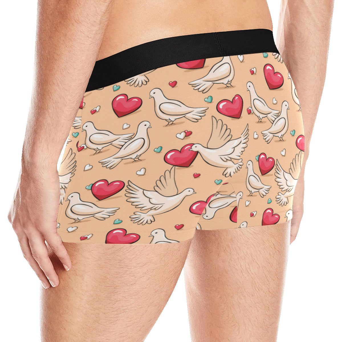 Pigeon Heart Pattern Print Design 04 Men's Boxer Briefs