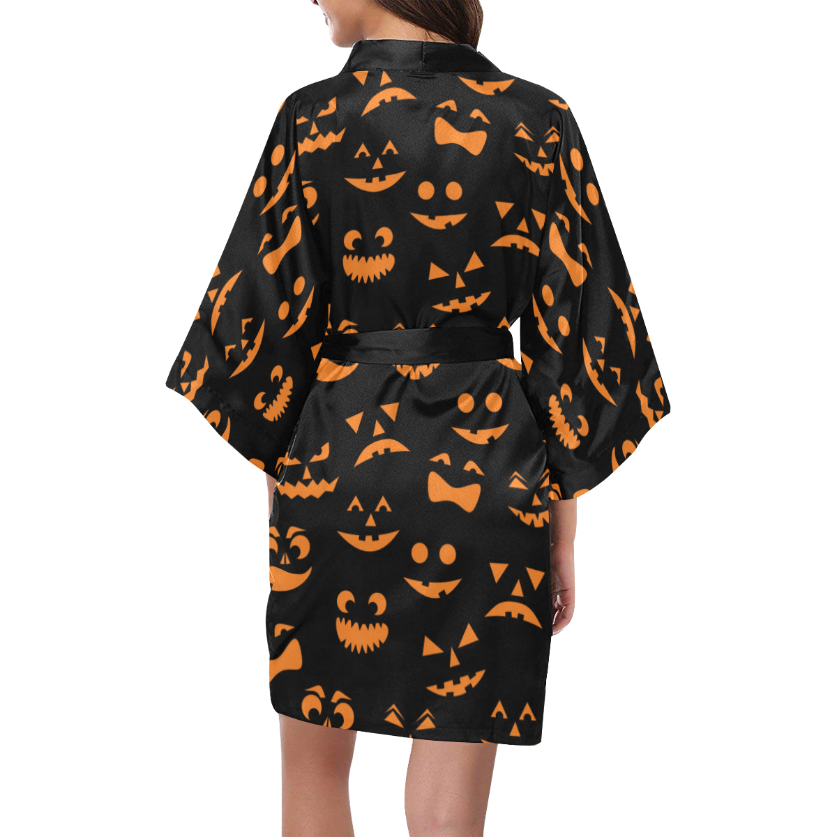Halloween Pattern Print Design 02 Women's Short Kimono