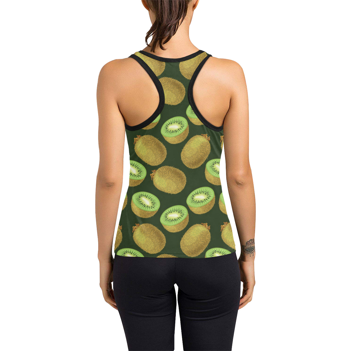 Kiwi Pattern Print Design KW04 Women's Racerback Tank Top