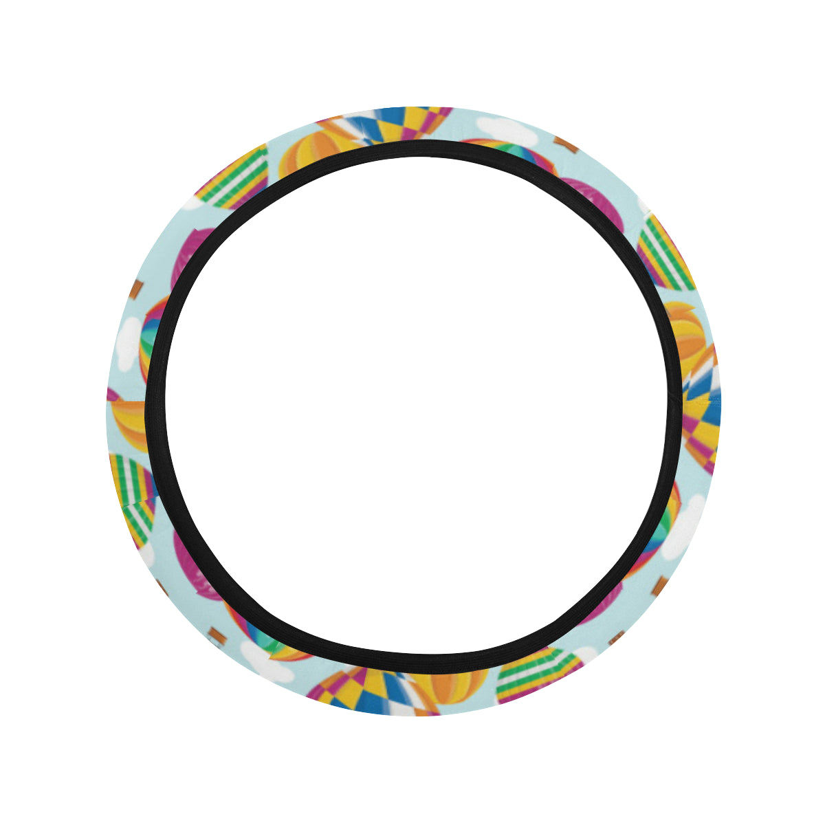 Ballon Pattern Print Design 07 Steering Wheel Cover with Elastic Edge