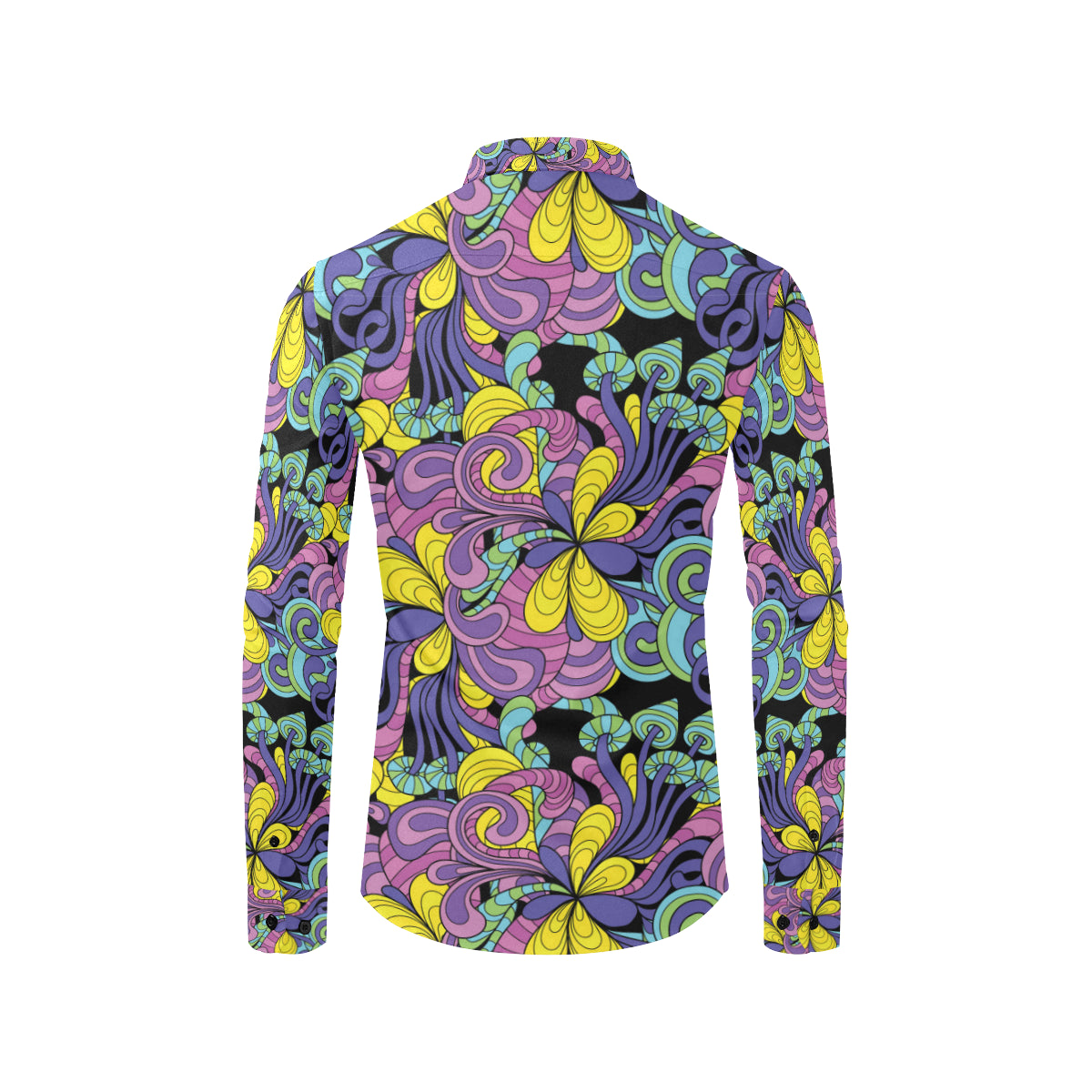 Psychedelic Pattern Print Design A04 Men's Long Sleeve Shirt