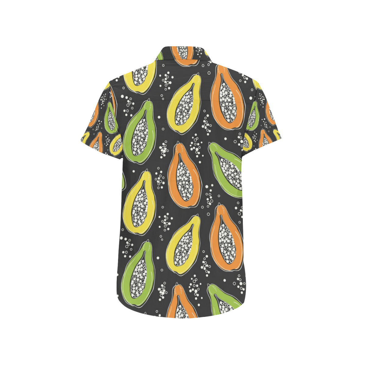 Papaya Pattern Print Design PP05 Men's Short Sleeve Button Up Shirt