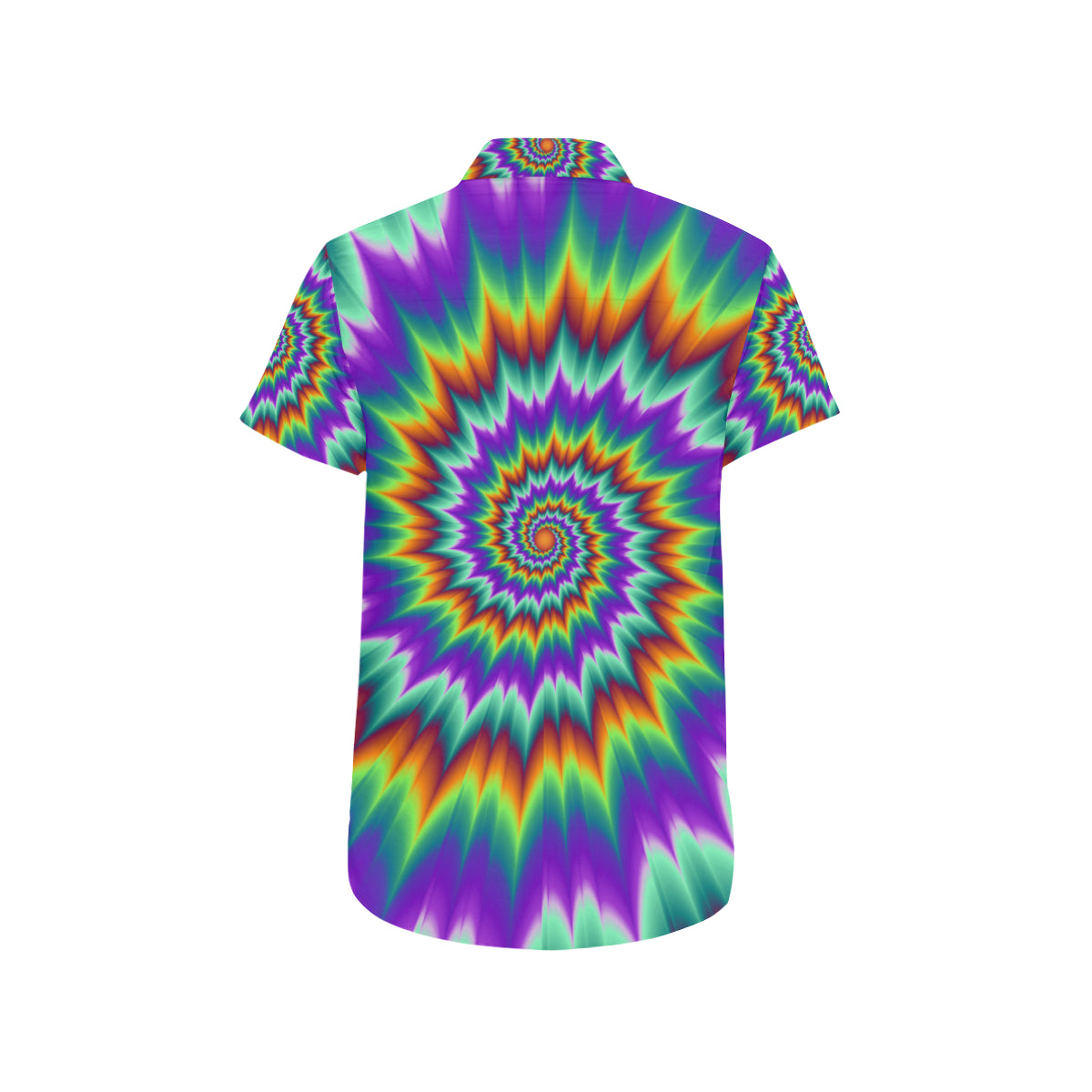 Optical illusion Pulsing fiery spirals Men's Short Sleeve Button Up Shirt
