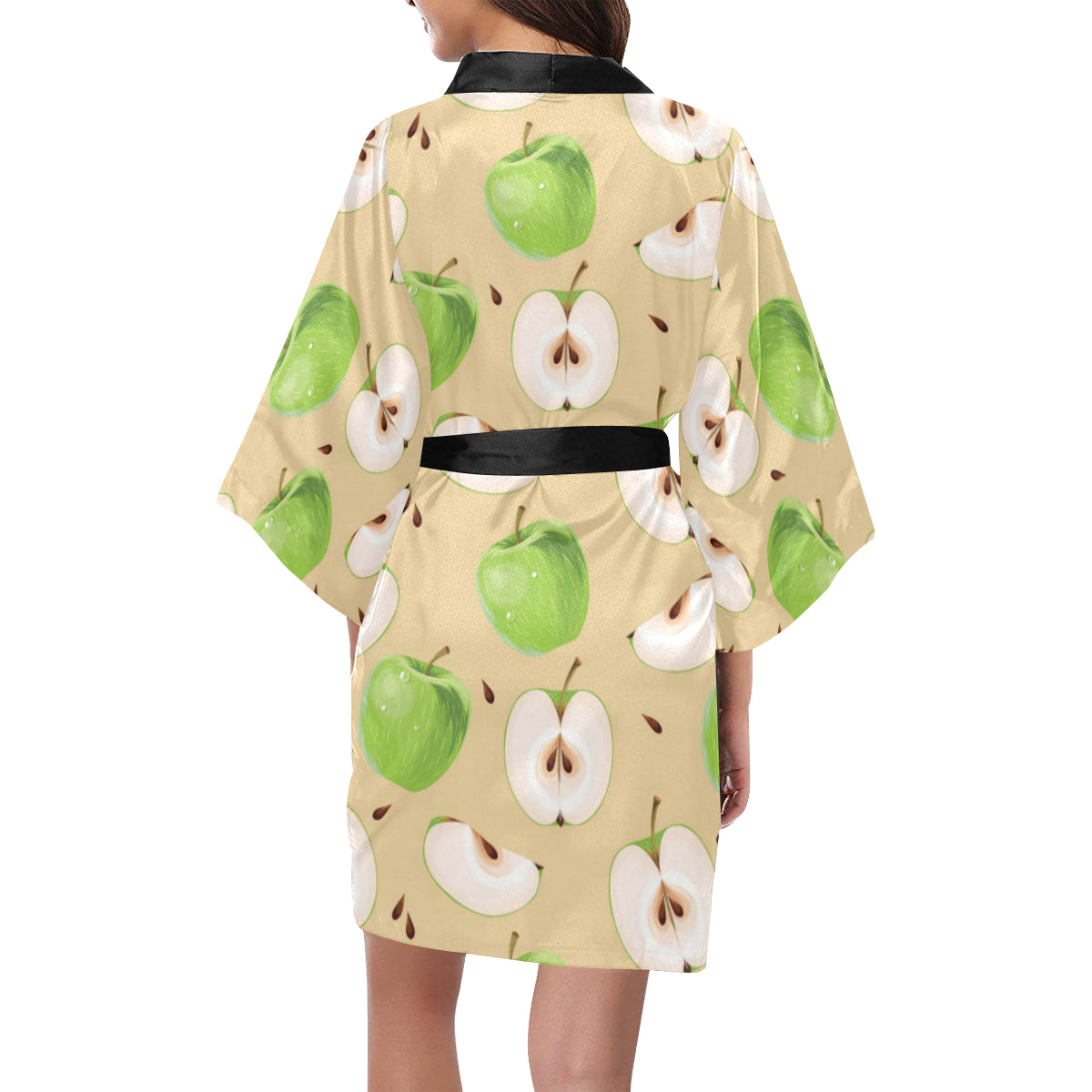 Apple Pattern Print Design AP07 Women's Short Kimono